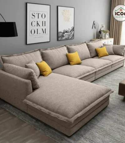 ركنة مودرن | خشب زان| 300×200سم | قماش قطيفة | اللون حسب الطلب