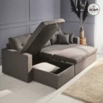 ركنة سرير وسحارة مودرن | خشب زان | 280×160سم | قماش حسب الطلب | اللون حسب الطلب