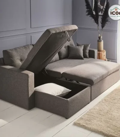 ركنة سرير وسحارة مودرن | خشب زان | 280×160سم | قماش حسب الطلب | اللون حسب الطلب