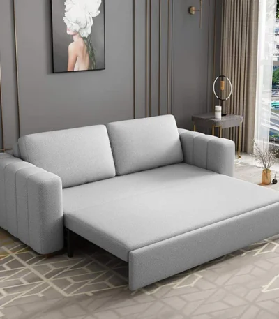 كنبة سرير مودرن خشب زان 220 سم - قماش كتان/قطيفة