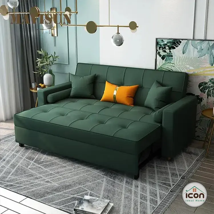 كنبة سرير مودرن خشب زان 200 سم - قماش هامر أو قطيفة - إسفنج سوفت