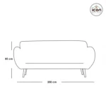 ⁦كنبة 3 مقاعد مودرن قماش قطيفة - إسفنج سوبر سوفت كثافة 33 - تصميم راقي⁩ - الصورة ⁦2⁩