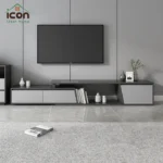 ترابيزة تلفزيون مودرن 180 سم – لون رمادي بتصميم عصري | أم دي إف