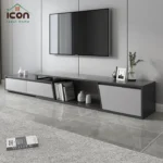 ⁦ترابيزة تلفزيون مودرن 180 سم – لون رمادي بتصميم عصري | أم دي إف⁩ - الصورة ⁦2⁩