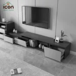 ⁦ترابيزة تلفزيون مودرن 180 سم – لون رمادي بتصميم عصري | أم دي إف⁩ - الصورة ⁦3⁩