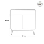 ⁦بوفيه مودرن أبيض ضلفة + درجين 80 سم⁩ - الصورة ⁦3⁩