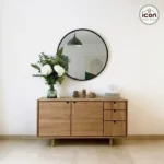 بوفيه مودرن خشبي 110 سم - وحدة تخزين بضلفتين و3 أدراج متدرجة - أثاث مصر