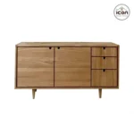 ⁦بوفيه مودرن خشبي 110 سم - وحدة تخزين بضلفتين و3 أدراج متدرجة - أثاث مصر⁩ - الصورة ⁦3⁩