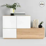 بوفيه مودرن خشب MDF مقاس 160 سم - أبيض في خشبي | وحدات تخزين لغرفة السفرة