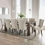 غرفة طعام "رويال مودرن" 9 قطع - مزيج الفخامة بين الزان الأحمر والخشب الأوروبي