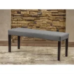بانكيت مودرن خشب زان أحمر وقماش كتان - لون رمادي - مقاس 120×45 سم