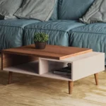 ترابيزة وسط مودرن 100 سم خشب × أوف وايت | أم دي إف