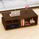 ترابيزة وسط مودرن 90 سم خشب بني بدرج تخزين | أم دي إف