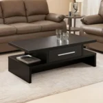 ترابيزة وسط مودرن 120 سم أسود بدرج تخزين | أم دي إف