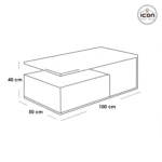 ⁦ترابيزة وسط مودرن 100 سم رمادي × خشب بدرج تخزين| أم دي إف⁩ - الصورة ⁦2⁩