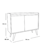 ⁦جزامه ام دى اف 4 أرفف أبيض و بيج - 105×100×40 سم⁩ - الصورة ⁦2⁩