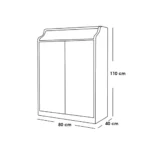 ⁦جزامة ام دي اف بني 110×80×40 سم - M-A-B-40⁩ - الصورة ⁦2⁩