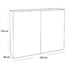 ⁦جزامة ام دي اف 8 أرفف بني وابيض - 110×120×40 سم⁩ - الصورة ⁦2⁩