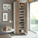 جزامة ام دى اف 10 أرفف أبيض و بيج - 200×80×30 سم