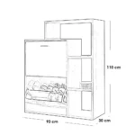 ⁦جزامة ام دي اف درجين قلاب أبيض و بيج فاتح - 90×110×30 سم⁩ - الصورة ⁦2⁩