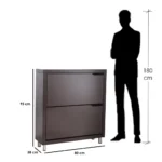 ⁦جزامة خشب كونتر درجين قلاب بني - 38×95×80 سم⁩ - الصورة ⁦2⁩
