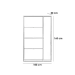 ⁦جزامة ام دي اف 4 ادراج بيج و أبيض - 160×40×100 سم⁩ - الصورة ⁦2⁩