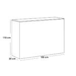 ⁦جزامة 3 ارفف ام دي اف ابيض و بني - 110×100×35 سم⁩ - الصورة ⁦2⁩