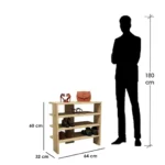 ⁦جزامة خشب ام دي اف 3 أرفف بيج - 64×60×32 سم⁩ - الصورة ⁦2⁩