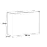 ⁦جزامة 3 ارفف ام دي اف ابيض - 120×100×35 سم⁩ - الصورة ⁦2⁩