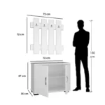 ⁦جزامة خشب ام دي اف قطعتين - أبيض⁩ - الصورة ⁦2⁩
