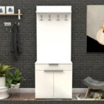 جزامة خشب ام دي اف 3 أرفف أبيض - 36×187×73 سم