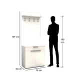 ⁦جزامة خشب ام دي اف 3 أرفف أبيض - 36×187×73 سم⁩ - الصورة ⁦2⁩