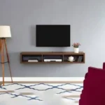 وحدة تلفزيون حائط أرفف أفقي | ام دي اف| بني | 120×25×30 سم