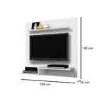 ⁦وحدة تلفزيون حائط مربعة | ام دي اف| أبيض | 120×120×25 سم⁩ - الصورة ⁦2⁩