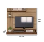 ⁦وحدة تلفزيون حائط أرفف و أدراج | ام دي اف | 150×150×35 سم⁩ - الصورة ⁦2⁩