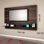 ⁦وحدة تلفزيون حائط رف واحد | ام دي اف | 180×120×25 سم⁩ - الصورة ⁦2⁩