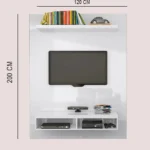 ⁦وحدة تلفزيون حائط أرفف و أدراج | ام دي اف | 120×200×40 سم⁩ - الصورة ⁦2⁩